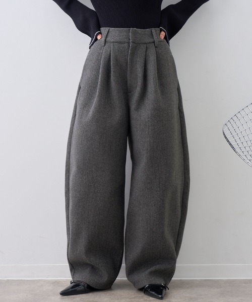 NOGLE(ノグル)の「【NOGLE/ノグル】カットメルトンスラックス(スラックス・レディース・アイボリー/ブラウン/グレー・S/M)」の4枚目の写真