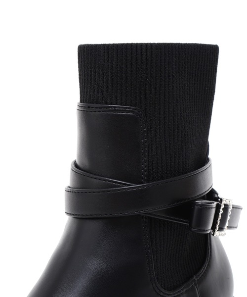 JILL by JILL STUART(ジルバイジルスチュアート)の「ダブルベルトショートブーツ(ブーツ・レディース・ブラック/ホワイト・SMALL/MEDIUM/LARGE)」の14枚目の写真