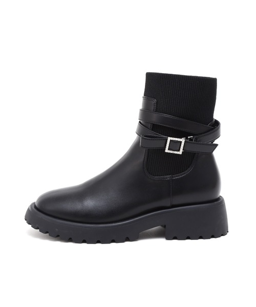 JILL by JILL STUART(ジルバイジルスチュアート)の「ダブルベルトショートブーツ(ブーツ・レディース・ブラック/ホワイト・SMALL/MEDIUM/LARGE)」の11枚目の写真