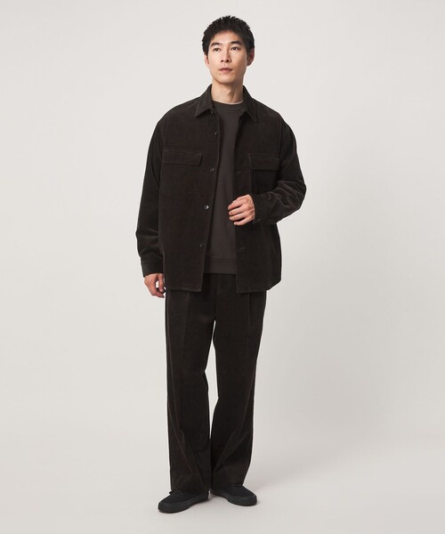 green label relaxing(グリーンレーベルリラクシング)の「FINE BASIC スビン コーデュロイ CPO 長袖 シャツ(シャツ/ブラウス・メンズ・ダークブラウン/ダークグレー・M/L/XL)」の4枚目の写真