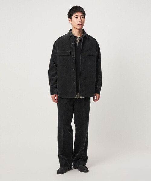 green label relaxing(グリーンレーベルリラクシング)の「FINE BASIC スビン コーデュロイ CPO 長袖 シャツ(シャツ/ブラウス・メンズ・ダークブラウン/ダークグレー・M/L/XL)」の7枚目の写真