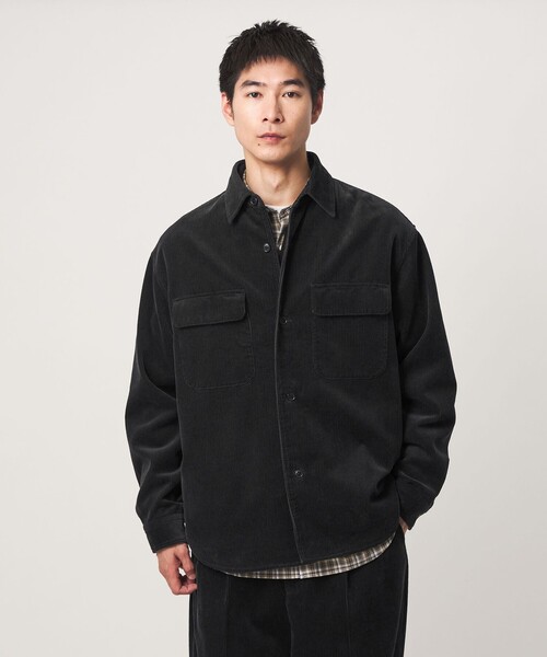 green label relaxing(グリーンレーベルリラクシング)の「FINE BASIC スビン コーデュロイ CPO 長袖 シャツ(シャツ/ブラウス・メンズ・ダークブラウン/ダークグレー・M/L/XL)」の8枚目の写真