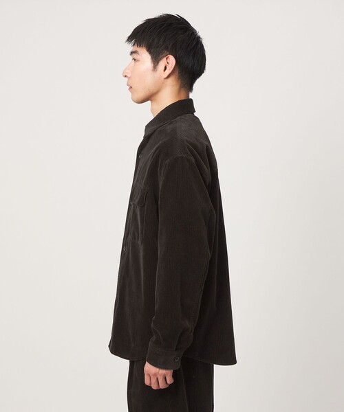 green label relaxing(グリーンレーベルリラクシング)の「FINE BASIC スビン コーデュロイ CPO 長袖 シャツ(シャツ/ブラウス・メンズ・ダークブラウン/ダークグレー・M/L/XL)」の10枚目の写真
