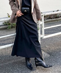 《防シワ/2WAYストレッチ》ウォッシャブルサイドスピンドルアレンジスカート