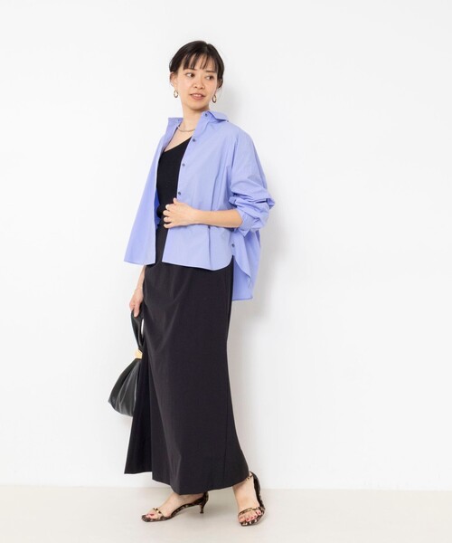 NOLLEY’S(ノーリーズ)の「《防シワ/2WAYストレッチ》ウォッシャブルサイドスピンドルアレンジスカート(スカート・レディース・ベージュ/ブラック・36/38)」の4枚目の写真