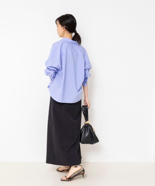 NOLLEY’S(ノーリーズ)の「《防シワ/2WAYストレッチ》ウォッシャブルサイドスピンドルアレンジスカート(スカート・レディース・ベージュ/ブラック・36/38)」の5枚目の写真