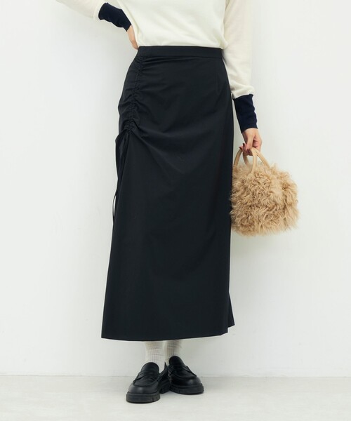 NOLLEY’S(ノーリーズ)の「《防シワ/2WAYストレッチ》ウォッシャブルサイドスピンドルアレンジスカート(スカート・レディース・ベージュ/ブラック・36/38)」の20枚目の写真