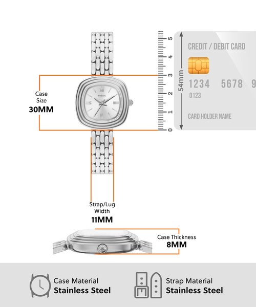 FOSSIL(フォッシル)の「フォッシル 腕時計 レディース アナログ ステンレス ES5508(アナログ腕時計・レディース・シルバー・FREE)」の5枚目の写真