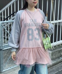 【HELLO.SANFRANCISCO】ワッフルロゴチュールフーディチュニック