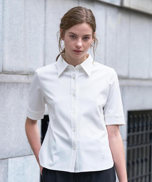 DRESSTERIOR(ドレステリア)の「【接触冷感/抗菌防臭/消臭】ICE CLEAR COTTON ハーフスリーブシャツ(Tシャツ/カットソー・レディース・ブラック/ホワイト/ブラウン系その他・36/38)」の5枚目の写真