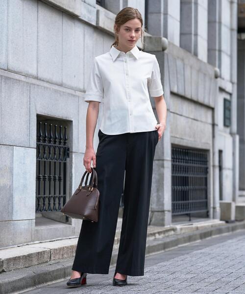 DRESSTERIOR(ドレステリア)の「【接触冷感/抗菌防臭/消臭】ICE CLEAR COTTON ハーフスリーブシャツ(Tシャツ/カットソー・レディース・ブラック/ホワイト/ブラウン系その他・36/38)」の8枚目の写真