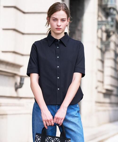 DRESSTERIOR(ドレステリア)の「【接触冷感/抗菌防臭/消臭】ICE CLEAR COTTON ハーフスリーブシャツ(Tシャツ/カットソー・レディース・ブラック/ホワイト/ブラウン系その他・36/38)」の12枚目の写真