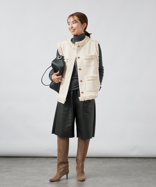 VERMEIL par iena(ヴェルメイユパーイエナ)の「Faux Leather イージーショーツ(その他パンツ・レディース・ブラウン/ブラック・36/38)」の5枚目の写真