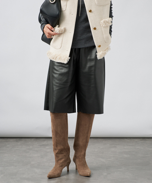 VERMEIL par iena(ヴェルメイユパーイエナ)の「Faux Leather イージーショーツ(その他パンツ・レディース・ブラウン/ブラック・36/38)」の6枚目の写真