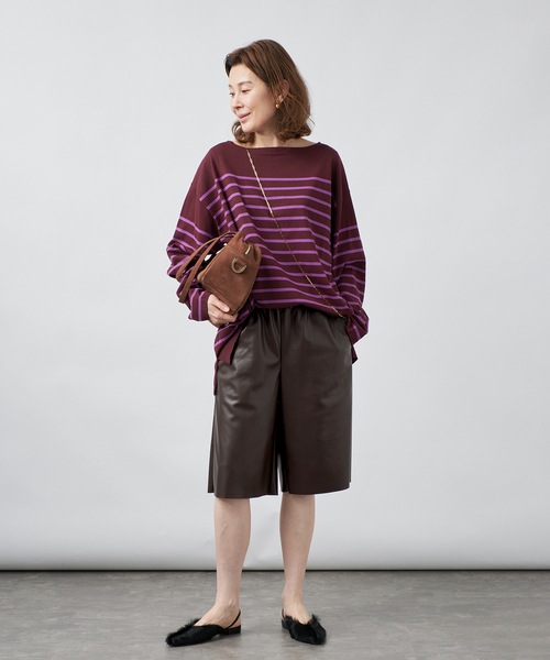 VERMEIL par iena(ヴェルメイユパーイエナ)の「Faux Leather イージーショーツ(その他パンツ・レディース・ブラウン/ブラック・36/38)」の12枚目の写真