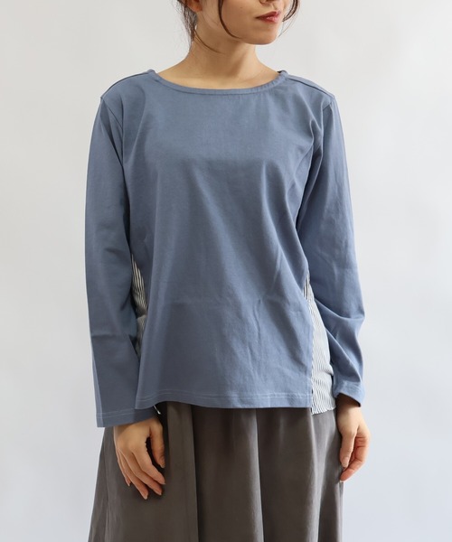 etre relie（エトレリー）の「ヘビーウェイトカット異素材プルオーバー（Tシャツ/カットソー・レディース・ライトグレー/ブルー/ホワイト系その他/ブラック系その他・MEDIUM）」の18枚目の写真