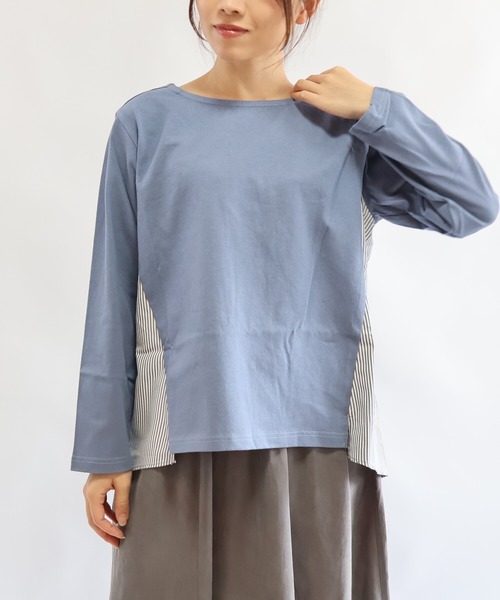 etre relie（エトレリー）の「ヘビーウェイトカット異素材プルオーバー（Tシャツ/カットソー・レディース・ライトグレー/ブルー/ホワイト系その他/ブラック系その他・MEDIUM）」の20枚目の写真