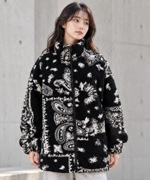 center i（センターアイ）の「ペイズリー柄 スタンドカラー ジップアップボアジャケット（ブルゾン）」