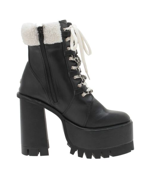 GYDA(ジェイダ)の「chainレースアップボアショートブーツ(ブーツ・レディース・ベージュ/ブラック・LARGE/MEDIUM/SMALL)」の12枚目の写真