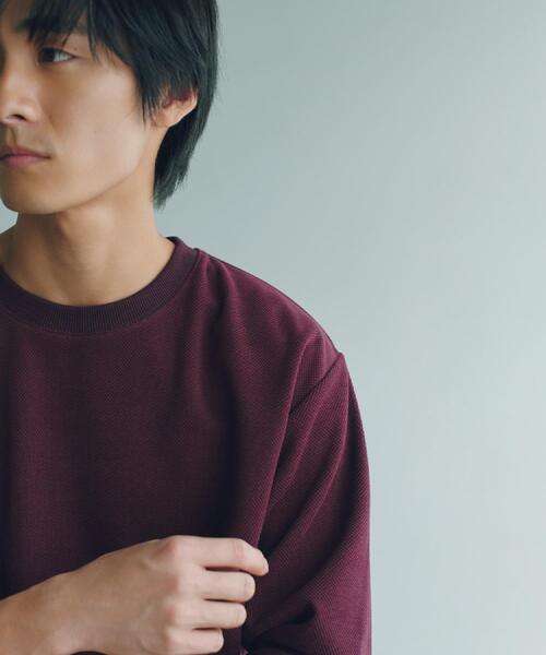 THE SHOP TK (ザ ショップ ティーケー )の「【洗濯機OK】カノコ編み 長袖Tシャツ(Tシャツ/カットソー・メンズ・オフホワイト/チャコールグレー/ボルドー/ネイビー・01/02/04/03)」の5枚目の写真