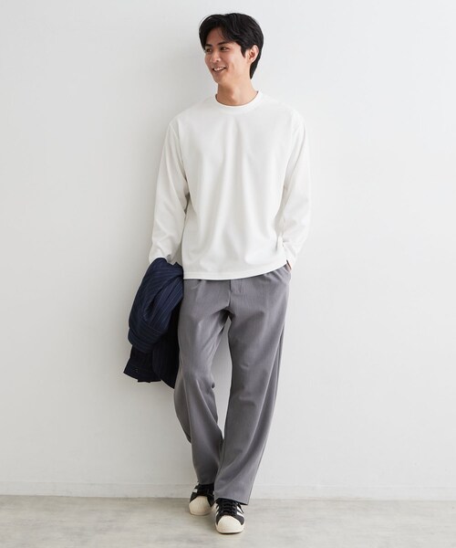 THE SHOP TK (ザ ショップ ティーケー )の「【洗濯機OK】カノコ編み 長袖Tシャツ(Tシャツ/カットソー・メンズ・オフホワイト/チャコールグレー/ボルドー/ネイビー・01/02/04/03)」の9枚目の写真