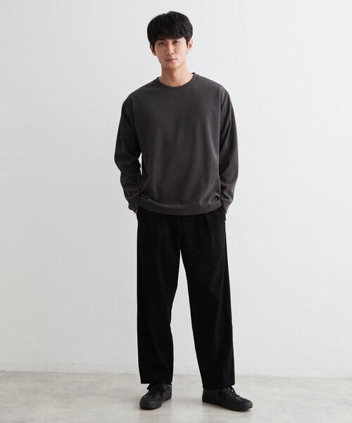 THE SHOP TK (ザ ショップ ティーケー )の「【洗濯機OK】カノコ編み 長袖Tシャツ(Tシャツ/カットソー・メンズ・オフホワイト/チャコールグレー/ボルドー/ネイビー・01/02/04/03)」の13枚目の写真