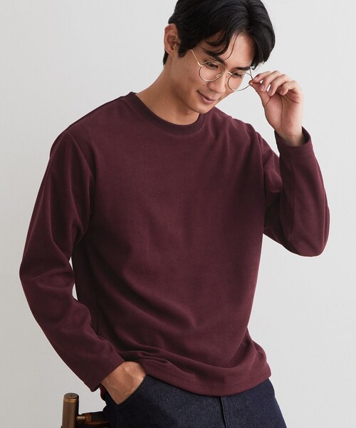THE SHOP TK (ザ ショップ ティーケー )の「【洗濯機OK】カノコ編み 長袖Tシャツ(Tシャツ/カットソー・メンズ・オフホワイト/チャコールグレー/ボルドー/ネイビー・01/02/04/03)」の15枚目の写真