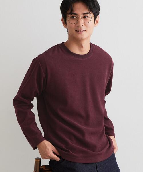 THE SHOP TK (ザ ショップ ティーケー )の「【洗濯機OK】カノコ編み 長袖Tシャツ(Tシャツ/カットソー・メンズ・オフホワイト/チャコールグレー/ボルドー/ネイビー・01/02/04/03)」の16枚目の写真