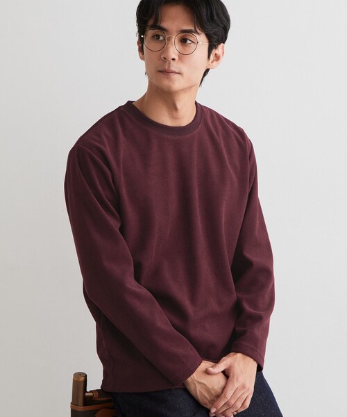 THE SHOP TK (ザ ショップ ティーケー )の「【洗濯機OK】カノコ編み 長袖Tシャツ(Tシャツ/カットソー・メンズ・オフホワイト/チャコールグレー/ボルドー/ネイビー・01/02/04/03)」の17枚目の写真