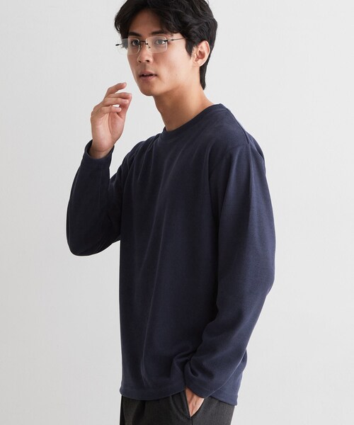 THE SHOP TK (ザ ショップ ティーケー )の「【洗濯機OK】カノコ編み 長袖Tシャツ(Tシャツ/カットソー・メンズ・オフホワイト/チャコールグレー/ボルドー/ネイビー・01/02/04/03)」の21枚目の写真