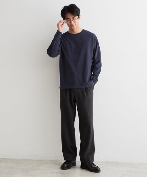 THE SHOP TK (ザ ショップ ティーケー )の「【洗濯機OK】カノコ編み 長袖Tシャツ(Tシャツ/カットソー・メンズ・オフホワイト/チャコールグレー/ボルドー/ネイビー・01/02/04/03)」の22枚目の写真