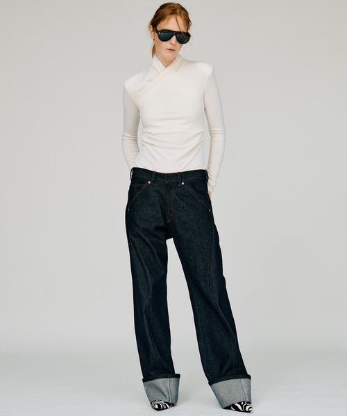 PRANK PROJECT（プランクプロジェクト）の「【2026Winter Pre-Order】ウォッシャブルウールカシュクールトップ / Washable Wool Cache-Coeur Top（その他トップス・レディース・ブラック/チャコールグレー/ホワイト・FREE）」の4枚目の写真