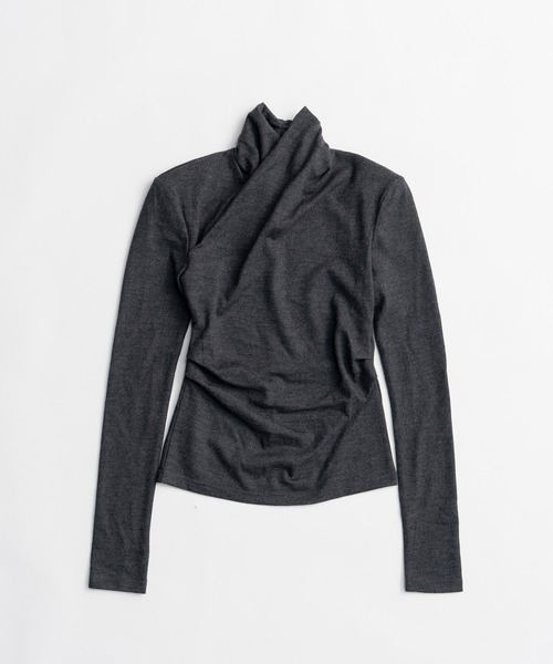 PRANK PROJECT（プランクプロジェクト）の「【2026Winter Pre-Order】ウォッシャブルウールカシュクールトップ / Washable Wool Cache-Coeur Top（その他トップス・レディース・ブラック/チャコールグレー/ホワイト・FREE）」の17枚目の写真