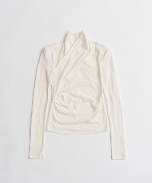 PRANK PROJECT（プランクプロジェクト）の「【2026Winter Pre-Order】ウォッシャブルウールカシュクールトップ / Washable Wool Cache-Coeur Top（その他トップス・レディース・ブラック/チャコールグレー/ホワイト・FREE）」の18枚目の写真