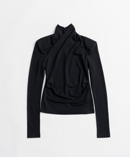 PRANK PROJECT（プランクプロジェクト）の「【2026Winter Pre-Order】ウォッシャブルウールカシュクールトップ / Washable Wool Cache-Coeur Top（その他トップス・レディース・ブラック/チャコールグレー/ホワイト・FREE）」の19枚目の写真