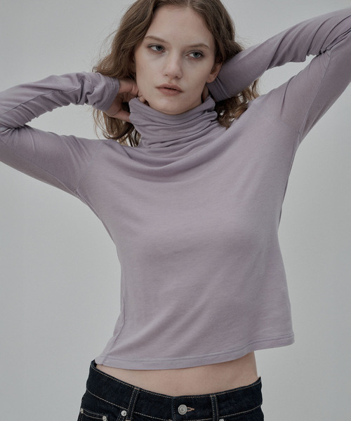 DEARMYDEER(ディアマイディア)の「エッセンシャル ウール タートルネック (4カラー)(Tシャツ/カットソー・レディース・ライトパープル/ブラック/スカイブルー/ホワイト・FREE)」の1枚目の写真
