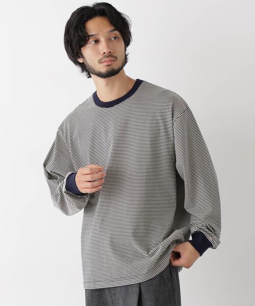 NANO universe(ナノユニバース)の「コーマコットン先染めボーダーTシャツ 長袖(Tシャツ/カットソー・メンズ・その他2/その他1/その他3・L/S/M)」の4枚目の写真