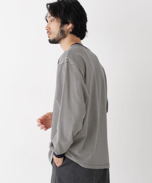 NANO universe(ナノユニバース)の「コーマコットン先染めボーダーTシャツ 長袖(Tシャツ/カットソー・メンズ・その他2/その他1/その他3・L/S/M)」の5枚目の写真