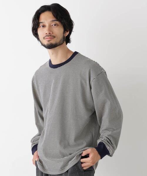 NANO universe(ナノユニバース)の「コーマコットン先染めボーダーTシャツ 長袖(Tシャツ/カットソー・メンズ・その他2/その他1/その他3・L/S/M)」の6枚目の写真
