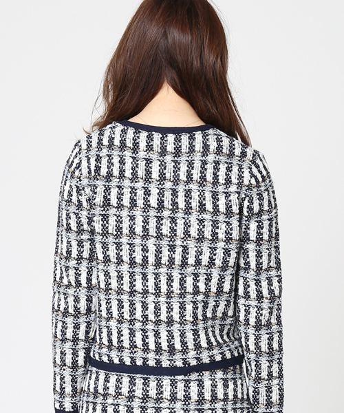 LIMITLESS LUXURY（リミットレスラグジュアリー）の「ツィードMIXニットカーディガン◆（カーディガン/ボレロ・レディース・キャメル/ブルー・FREE）」の15枚目の写真