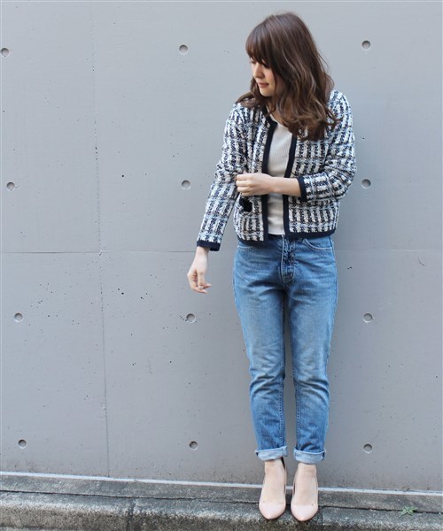 LIMITLESS LUXURY（リミットレスラグジュアリー）の「ツィードMIXニットカーディガン◆（カーディガン/ボレロ・レディース・キャメル/ブルー・FREE）」の18枚目の写真