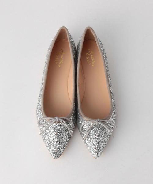 Another Edition（アナザーエディション）の「ポインテッドバレエシューズ/AEBFC ﾎﾟｲﾝﾃｯﾄﾞ ﾊﾞﾚｴ●（バレエシューズ・レディース・シルバー・SMALL/MEDIUM/LARGE）」の2枚目の写真