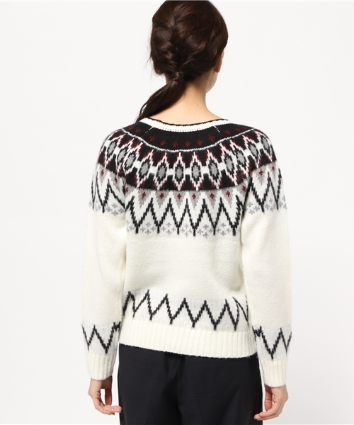 Heather（ヘザー）の「ノルディックガラ＊ニットプルオーバー（ニット/セーター・レディース・アイボリー/ダークブラウン/ネイビー・FREE）」の7枚目の写真