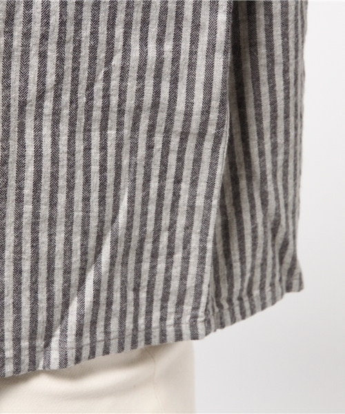 CUBE SUGAR(キューブシュガー)の「ヘリンボン先染め起毛プルオーバーブラウス(シャツ/ブラウス・レディース・ベージュ/グレー/チャコールグレー・M)」の10枚目の写真