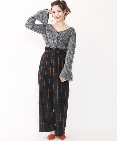 one after another NICE CLAUP（ワンアフターアナザーナイスクラップ）の「タックワイドＰＴ（その他パンツ・レディース・その他2/その他1/アイボリー/ブラック・FREE）」の19枚目の写真