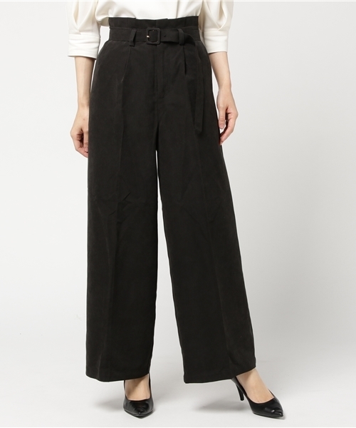 one after another NICE CLAUP（ワンアフターアナザーナイスクラップ）の「タックワイドＰＴ（その他パンツ・レディース・その他2/その他1/アイボリー/ブラック・FREE）」の3枚目の写真