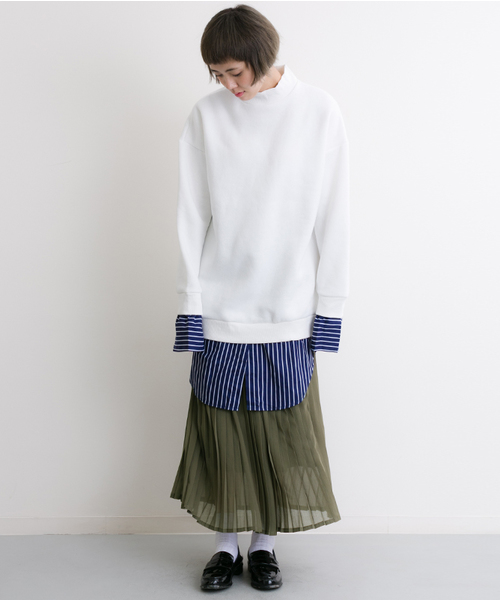 MERLOT（メルロー）の「シフォンマキシプリーツスカート575-6527TK（スカート・レディース・アイボリー/ブラック/カーキ/ピンク/ブルー/ベージュ・FREE）」の4枚目の写真