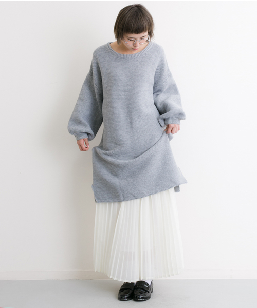 MERLOT（メルロー）の「シフォンマキシプリーツスカート575-6527TK（スカート・レディース・アイボリー/ブラック/カーキ/ピンク/ブルー/ベージュ・FREE）」の2枚目の写真