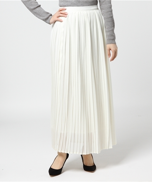 MERLOT（メルロー）の「シフォンマキシプリーツスカート575-6527TK（スカート・レディース・アイボリー/ブラック/カーキ/ピンク/ブルー/ベージュ・FREE）」の20枚目の写真