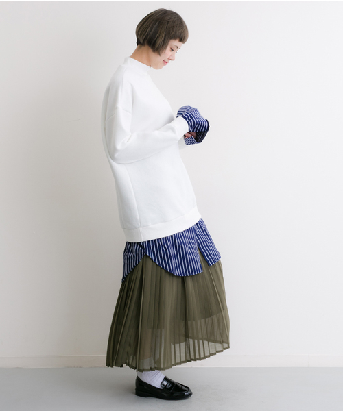 MERLOT（メルロー）の「シフォンマキシプリーツスカート575-6527TK（スカート・レディース・アイボリー/ブラック/カーキ/ピンク/ブルー/ベージュ・FREE）」の14枚目の写真